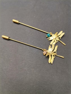 Fibule libellule (Bronze brut)